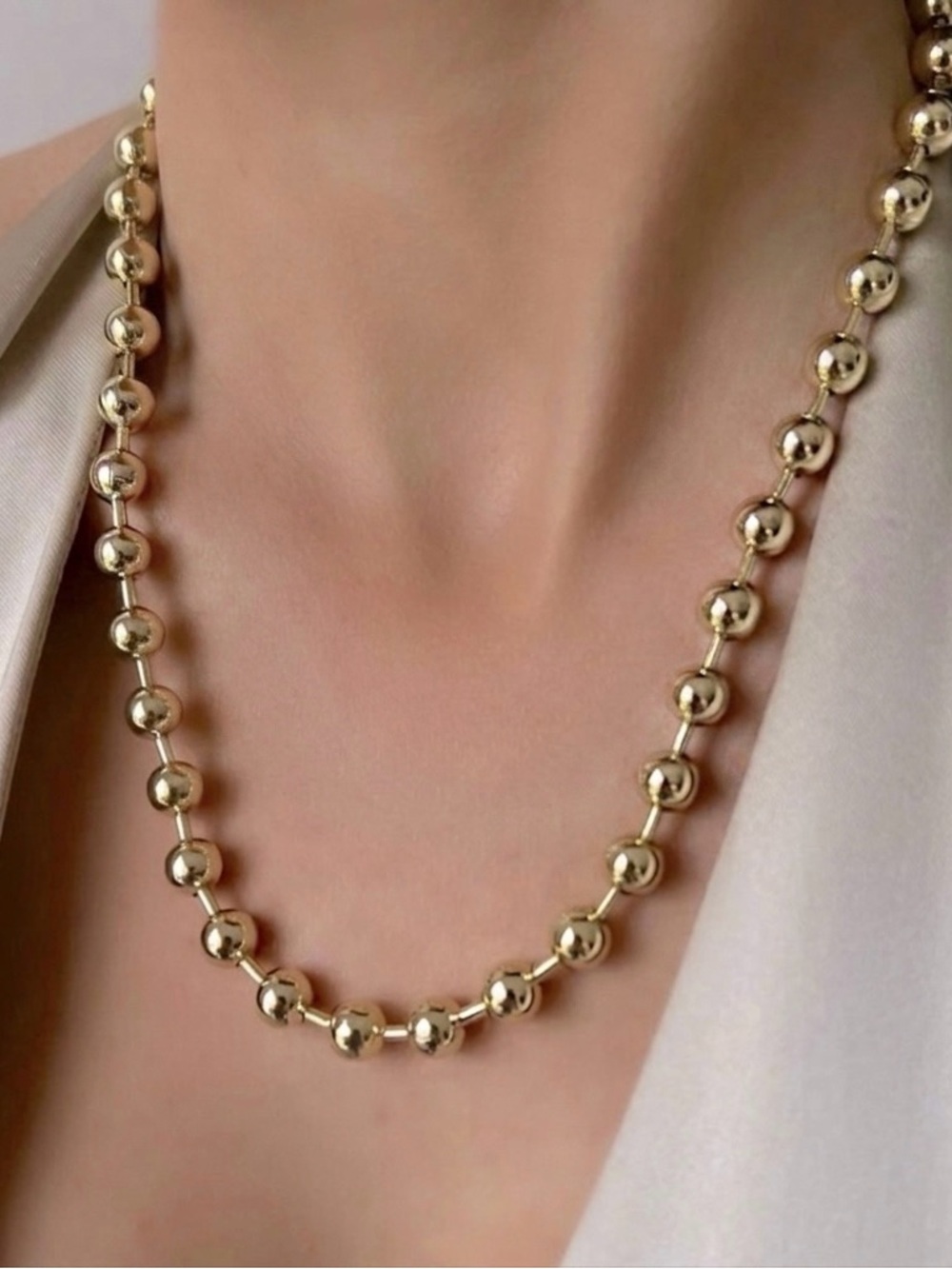 Last 1 🔥 Big Ball Necklace 14k Gold Plated Water Resistant Jewelry